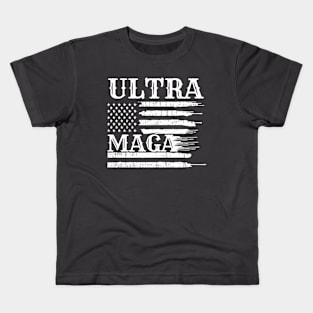 Ultra Maga American Flag Funny Vintage Kids T-Shirt